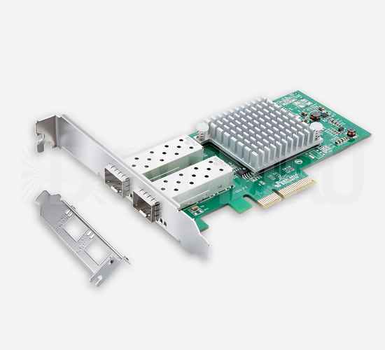 Сетевая карта 1,25 Gb/s (NIC), 2 порта SFP, Intel I350-AM2 Controller, PCIe 2.1 X4 - ДВДМ.РУ (DSO-N-1G2S-I350-X21-4)